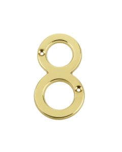 Frelan 75mm Screw Fix Numerals 75mm JN-8 Polished Brass