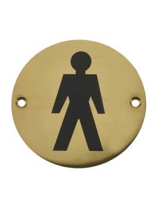 Frelan JS102 Male Pictogram 75mm JS102PB Polished Brass