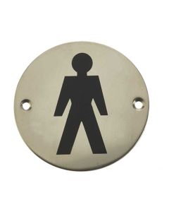 Frelan JS102 Male pictogram 75mm JS102PSS Polished Stainless Steel