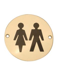 Frelan JS105 Unisex pictogram 75mm JS105PB Polished Brass