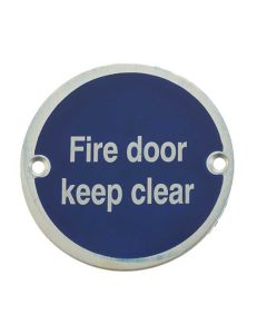 Frelan JS108 Fire door keep clear sign 75mm JS108SAA