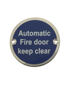 Frelan JS110 Automatic fire door keep clear 75mm JS110PSS Polished Stainless Steel