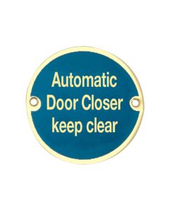 Frelan JS111 Automatic door closer keep clear 75mm JS111PB Polished Brass