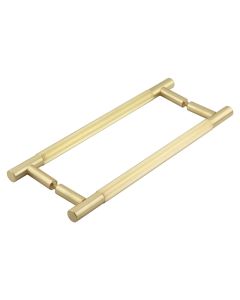 Frelan Venice Linear Knurled 300x19mm Satin Brass Pull Handle Back to Back