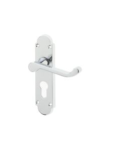 Frelan Epsom Suite Door Handle on Euro Profile Lockplate Polished Chrome 169mm JV250EPC