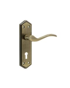 Frelan Paris Suite Door Handles on Lockplate Antique Brass 168mm JV280AB