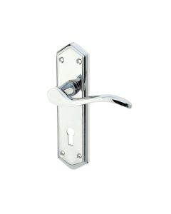 Frelan Paris Suite Door Handles on Lockplate Polished Chrome 168mm JV280PC