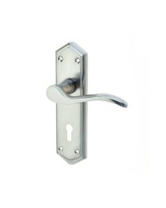 Frelan Paris Suite Door Handles on Lockplate Satin Chrome 168mm JV280SC