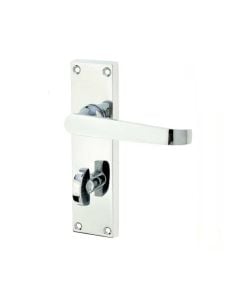 Frelan Victorian Straight Door Handle on Bathroom Plate Polished Chrome 150mm JV30BPC