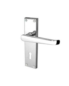 Frelan Victorian Straight Door Handle on Lockplate Polished Chrome 150mm JV30PC