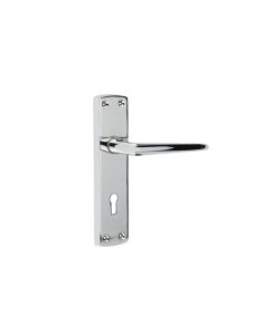 Frelan Bray Door Handle on Lockplate Polished Chrome JV390PC