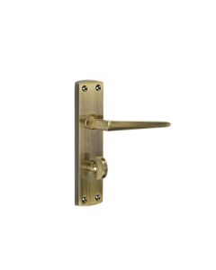 Frelan Bray Door Handle on Bathroom Plate Antique Brass JV393AB