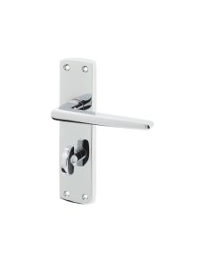 Frelan Bray Door Handle on Bathroom Plate Satin Chrome JV393SC
