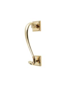Frelan Sloane Door Knocker on Square Rose 196mm JV3PB Polished Brass