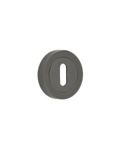 Jedo Designer Standard Keyway Escutcheons on 50mm Round Rose 50mm Black Nickel JV503BN