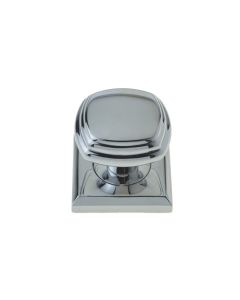 Frelan Piazza Mortice Door Knob Polished Chrome on Square Rose 57mm JV74PC