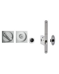 Frelan JV827 Bathrrom sliding door lock & handles To suit doors 35 to 38mm JV827SC Satin Chrome
