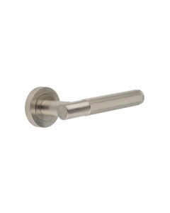 Frelan Bari T Bar Knurled Lever on Rose Satin Nickel