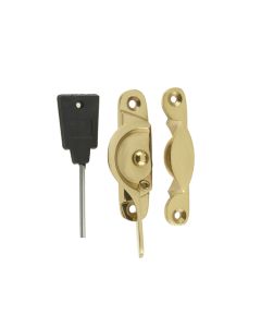 Frelan Narrow Locking Fitch Fastener Polished Brass 65mm JV89LPB