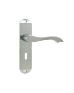 Frelan Broadway Suite Door Handle on Lockplate Satin Chrome 174mm JV920SC