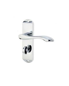 Frelan Broadway Suite Door Handle on Bathroom Plate Polished Chrome 174mm JV922PC