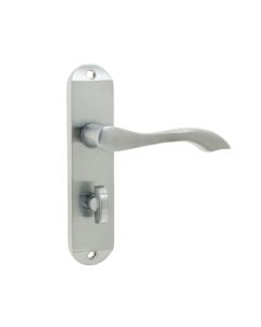 Frelan Broadway Suite Door Handle on Bathroom Plate Satin Chrome 174mm JV922SC