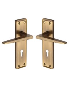 Heritage Brass KEN6800-AT Door Handle Lever Lock Kendal Design Antique finish