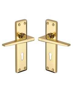 Heritage Brass KEN6800-PB Door Handle Lever Lock Kendal Design Polished Brass finish