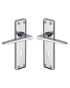 Heritage Brass KEN6800-PC Door Handle Lever Lock Kendal Design Polished Chrome finish
