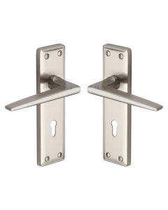 Heritage Brass KEN6800-SN Door Handle Lever Lock Kendal Design Satin Nickel finish