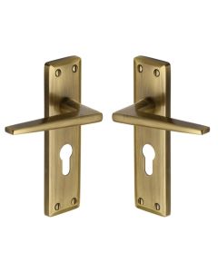 Heritage Brass KEN6848-AT Door Handle for Euro Profile Plate Kendal Design Antique finish