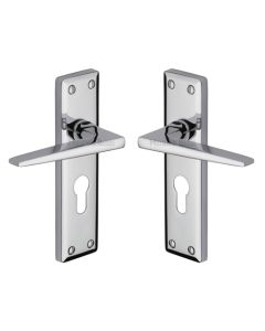 Heritage Brass KEN6848-PC Door Handle for Euro Profile Plate Kendal Design Polished Chrome finish