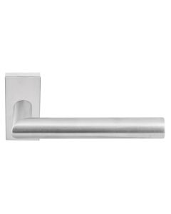 FORMANI BASICS LB2-19-LSQRQ32G double sprung lever handle on rectangular rose polished stainless steel