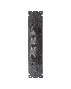 Ludlow Foundries LF5101 Barley Twist Pull Handle On Backplate Black Antique