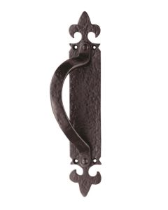 Ludlow Foundries LF5260LH Offset Pull Handle On Backplate Left Hand Black Antique