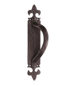 Ludlow Foundries LF5260RH Offset Pull Handle On Backplate Right Hd Black Antique