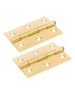 IRONZONE LPH32PB Loose Pin Butt Hinges 3"x 2" - Polished Brass
