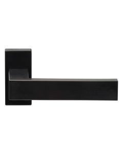 FORMANI SQUARE LSQ4/Q32G solid double sprung door handle on rose satin black