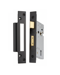 Eurospec Easi - T 3 Lever Security Sashlock 57mm Backset 76mm with Two Keys Matt Black