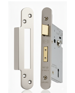 Eurospec Easi - T 5 Lever Security Sashlock 44mm Backset 64mm with Two Keys Satin Stainless Steel Radius LSS5525SSS/R