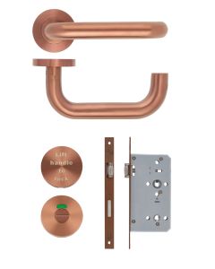 Zoo Hardware Lift To lock Kit Complete with Door Handle Set and Din Lock 60mm ZCS030LL-ZDL7260LL PVD Satin Bronze
