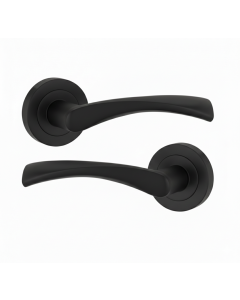 IRONZONE LVR010MB Elvas Style Lever on Rose - Matt Black