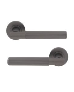 IRONZONE LVR018MBZ Velo Linear Lever Door Handle On Round Rose - Matt Bronze