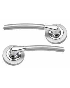 IRONZONE Andalusia Style Lever on Rose - Satin Chrome/Polished Chrome