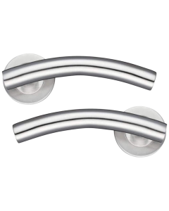 STEELWORKS Arched Door Lever on Rose - Satin Stainless Steel