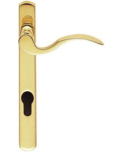 Carlisle Brass M140NP92RH Narrow Plate - Scroll Lever Furniture (92mm C/C) - (Right Hand) (On1) Polished Brass