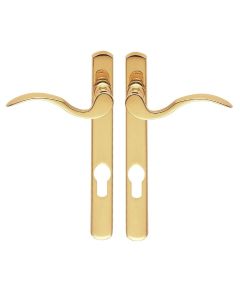 Carlisle Brass M140NP92RH Narrow Plate - Scroll Lever Furniture (92mm C/C) - (Right Hand) (On1) Polished Brass