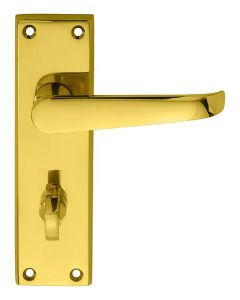Carlisle Brass M31WC Victorian Lever On Backplate - Privacy Polished Brass