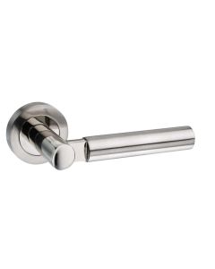Mediterranean Palermo Lever on Round Rose - Satin Nickel/Polished Nickel M63SNNP