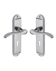 Heritage Brass MAY7600-PC Door Handle Lever Lock Maya Design Polished Chrome finish